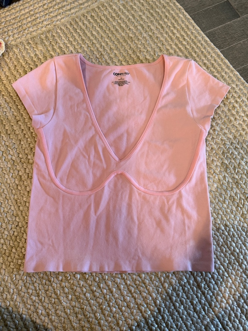 PacSun Light Pink V-Neck Short Sleeve Top